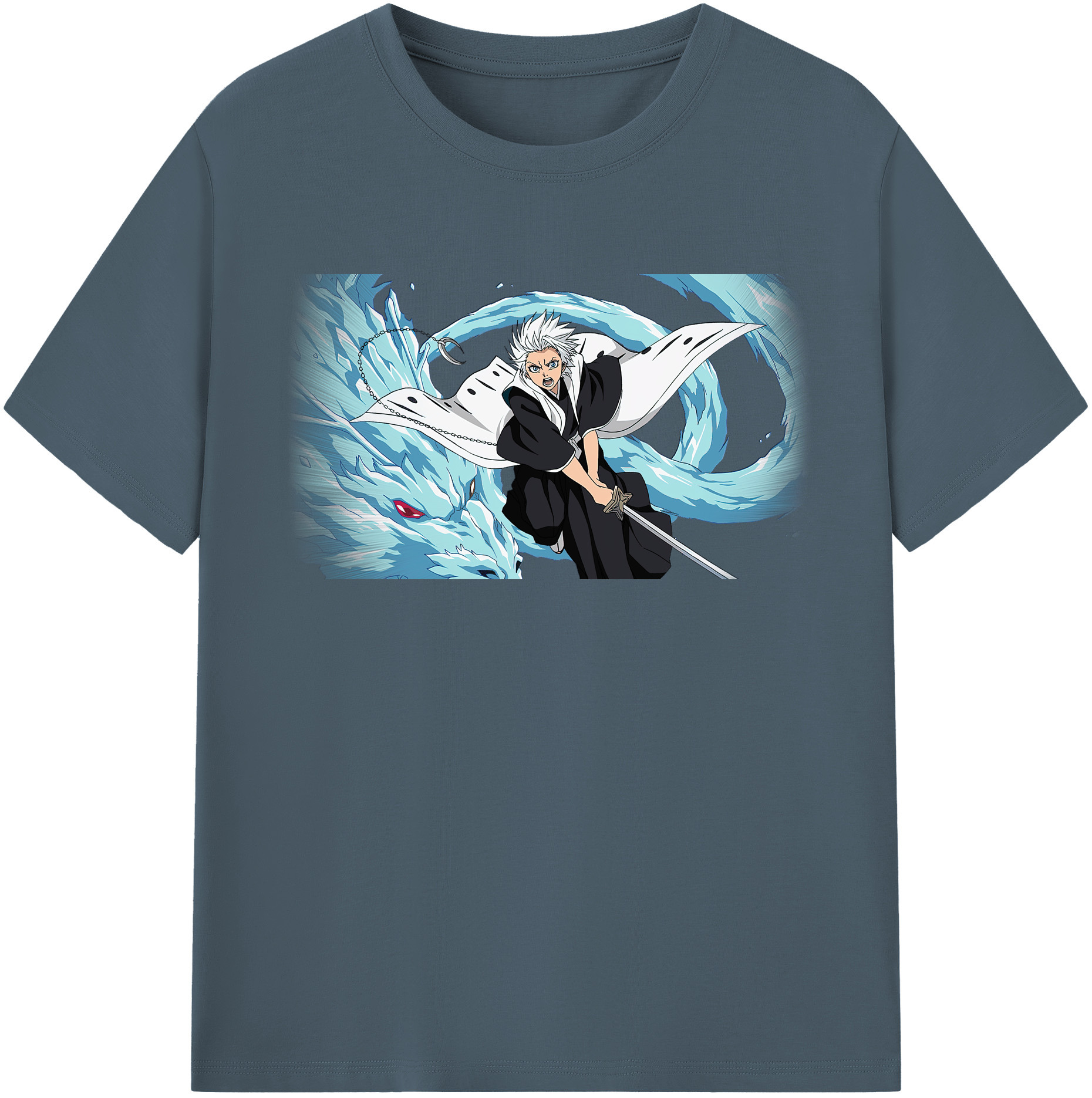 （画像用） ブリーチ 日番谷冬獅郎（ひつがや とうしろう） BLEACH Hitsugaya Toushirou 綿100％半袖Tシャツ（フロントプリント）